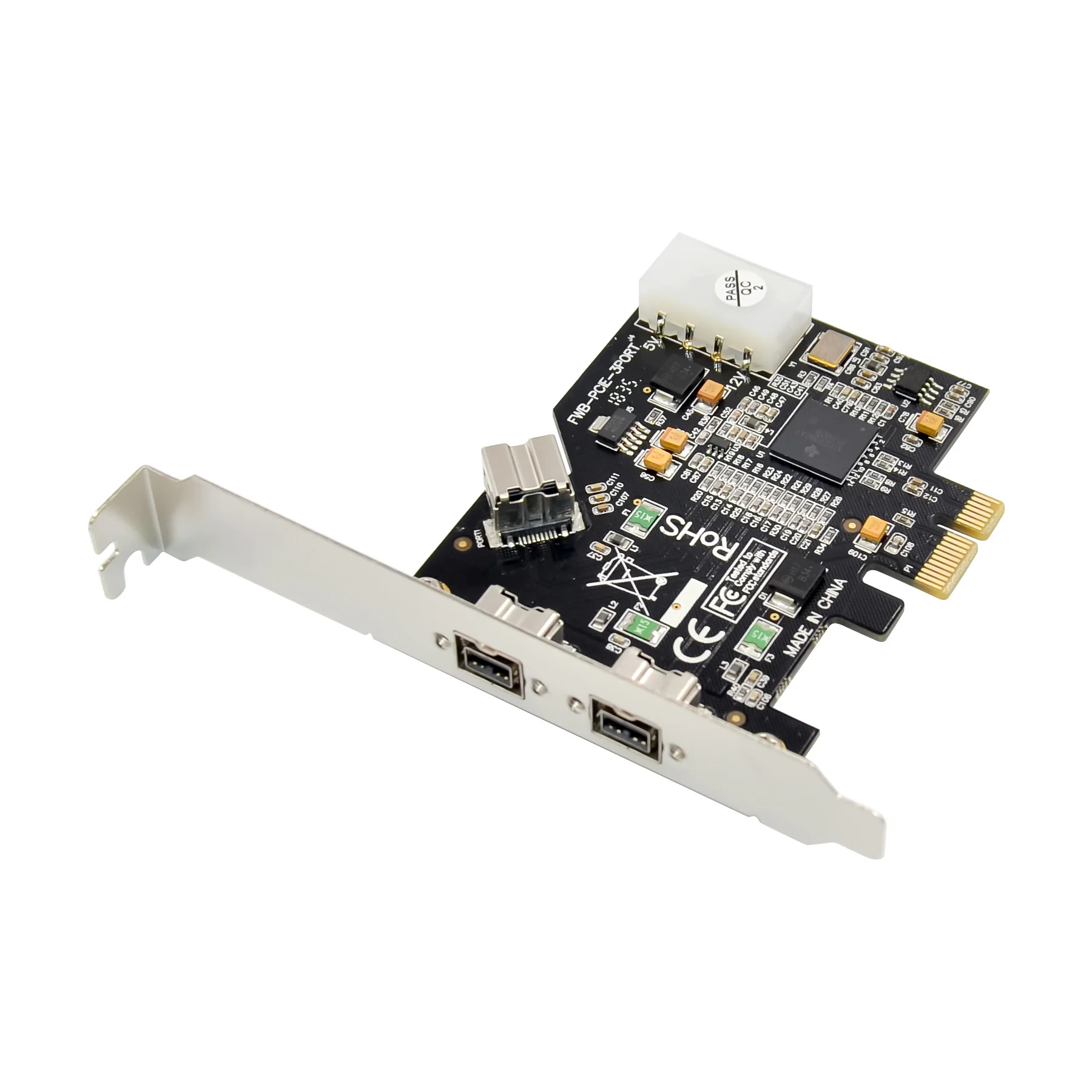 

SUNWEIT ST22 2-Port Firewire 800 1394B 9pin and 1 Port Firewire 400 1394A 6Pin PCI-e 1.1 X1 Card TI Chipset HD DV Video Capture