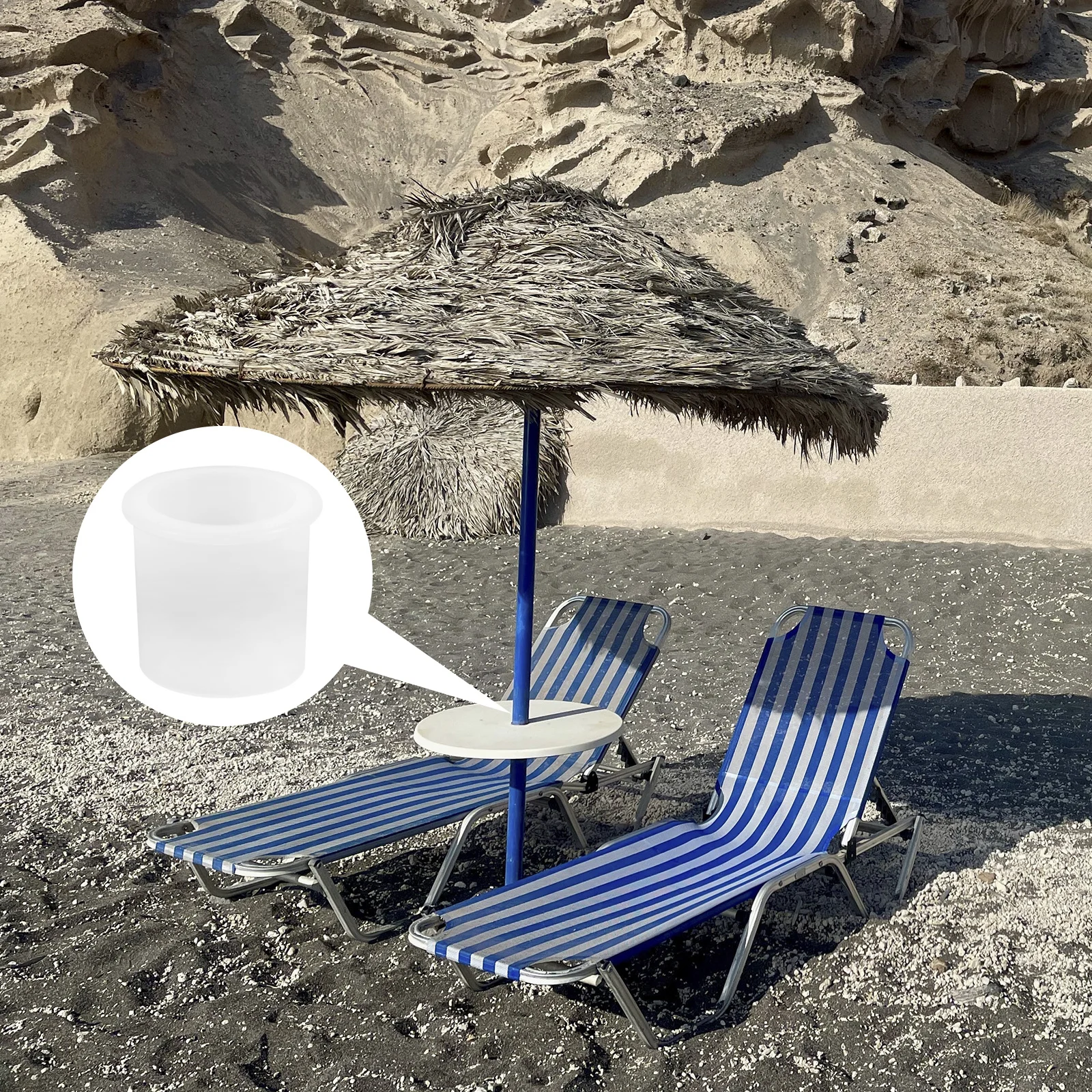 

2Pcs Outdoor Umbrella Hole Plug Silicone Patio Parasol Thickened Table Hole Fixing Stop Wind Umbrella Fixation Plugs