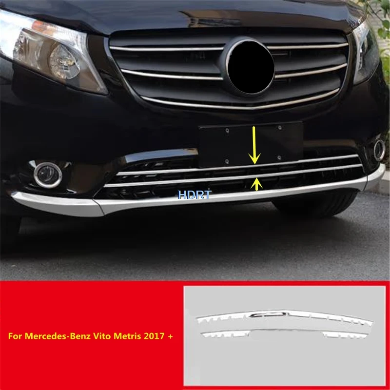 

For Mercedes-Benz Vito Metris 2017 + Car Styling Accessories Exterior Sticker Front Grille Molding Cover Lower Middle Mesh Trim