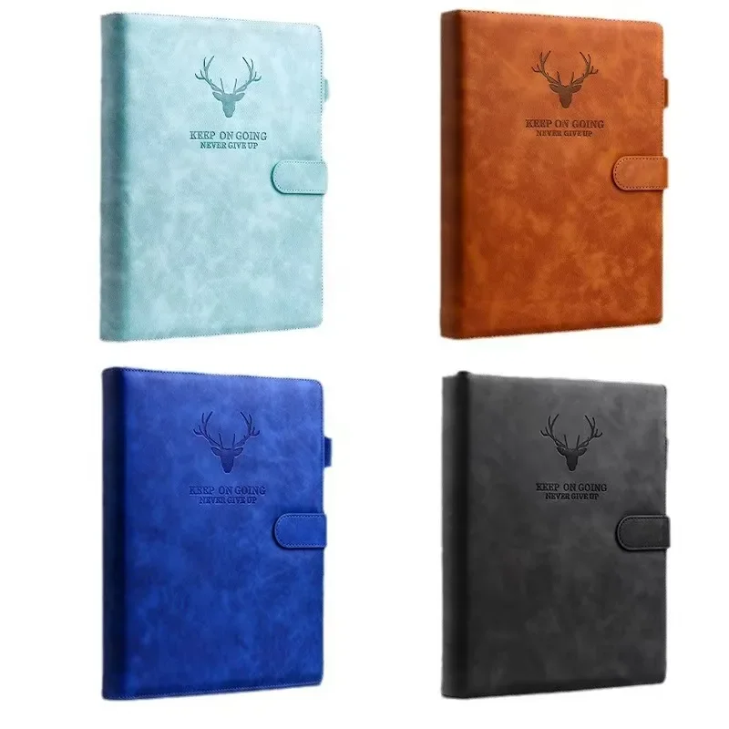 Ultra-Thick A4 Notebook - Soft Leather Business Notepad for Work Meetings Office Diary Sketchbook Cute Student Record Book