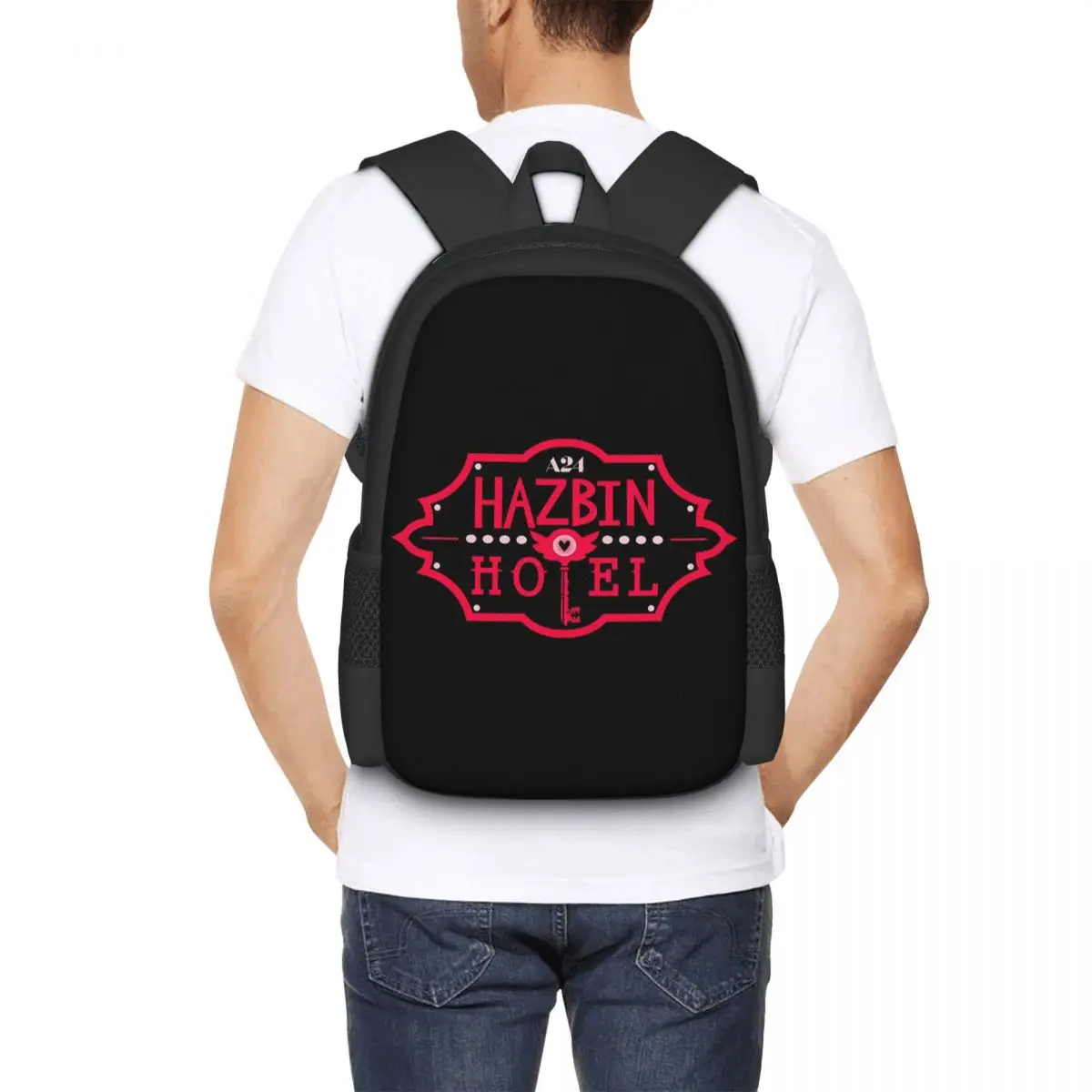 Hazbin Hotels Comedy Anime America Song And Dance Student Backpack School Bag Hiking Travel Daypack for Bookbag Shoulder Bags