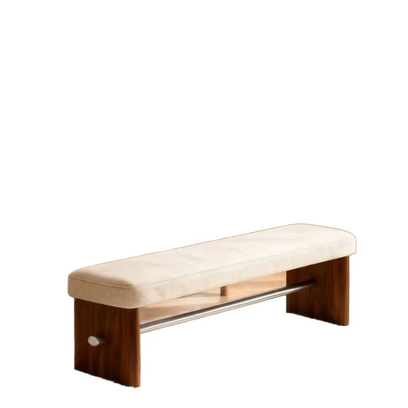 LTT Italian light luxury solid wood bench home shoe change stool living room sofa stool