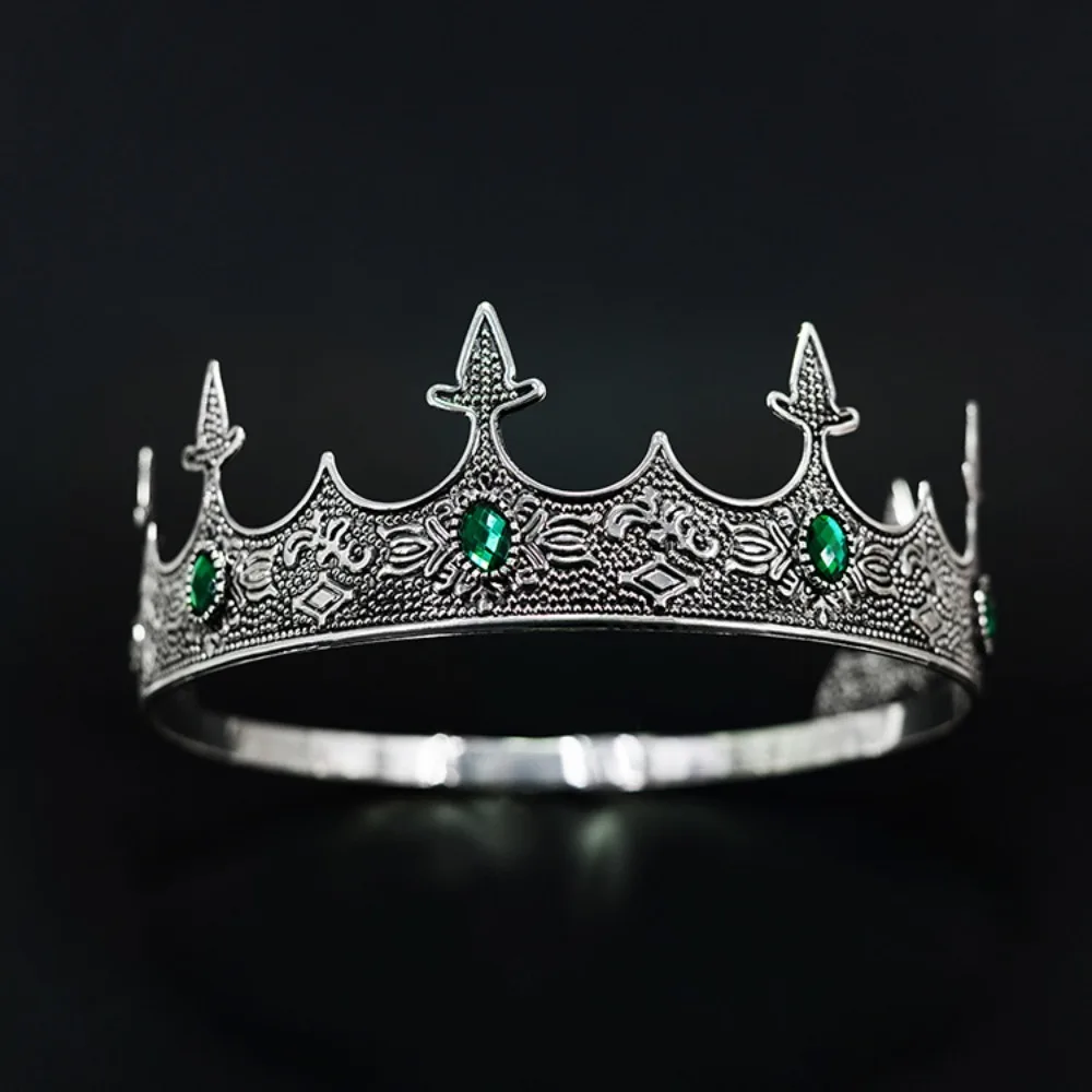 Luxury Vintage Baroque Crown Elegant Shiny King Tiara Crown Headwear Alloy Ancient Greece Tiara Hair Jewelry Accessories
