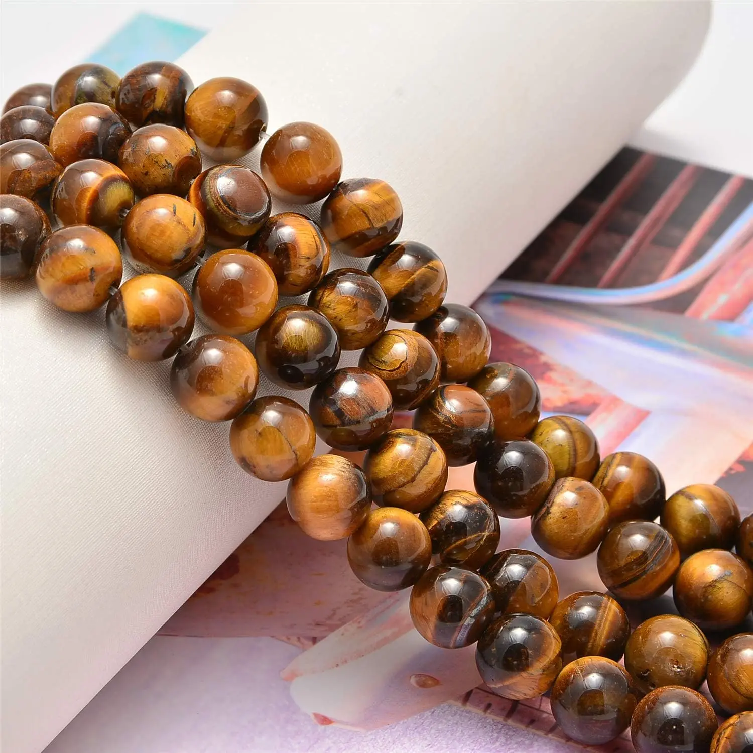 

4 6 8 10mm Natural Stone Beads Tiger Eye Quartz Agates Jaspers Lava Round Loose Beads for Jewelry Making DIY Bracelet Necklace