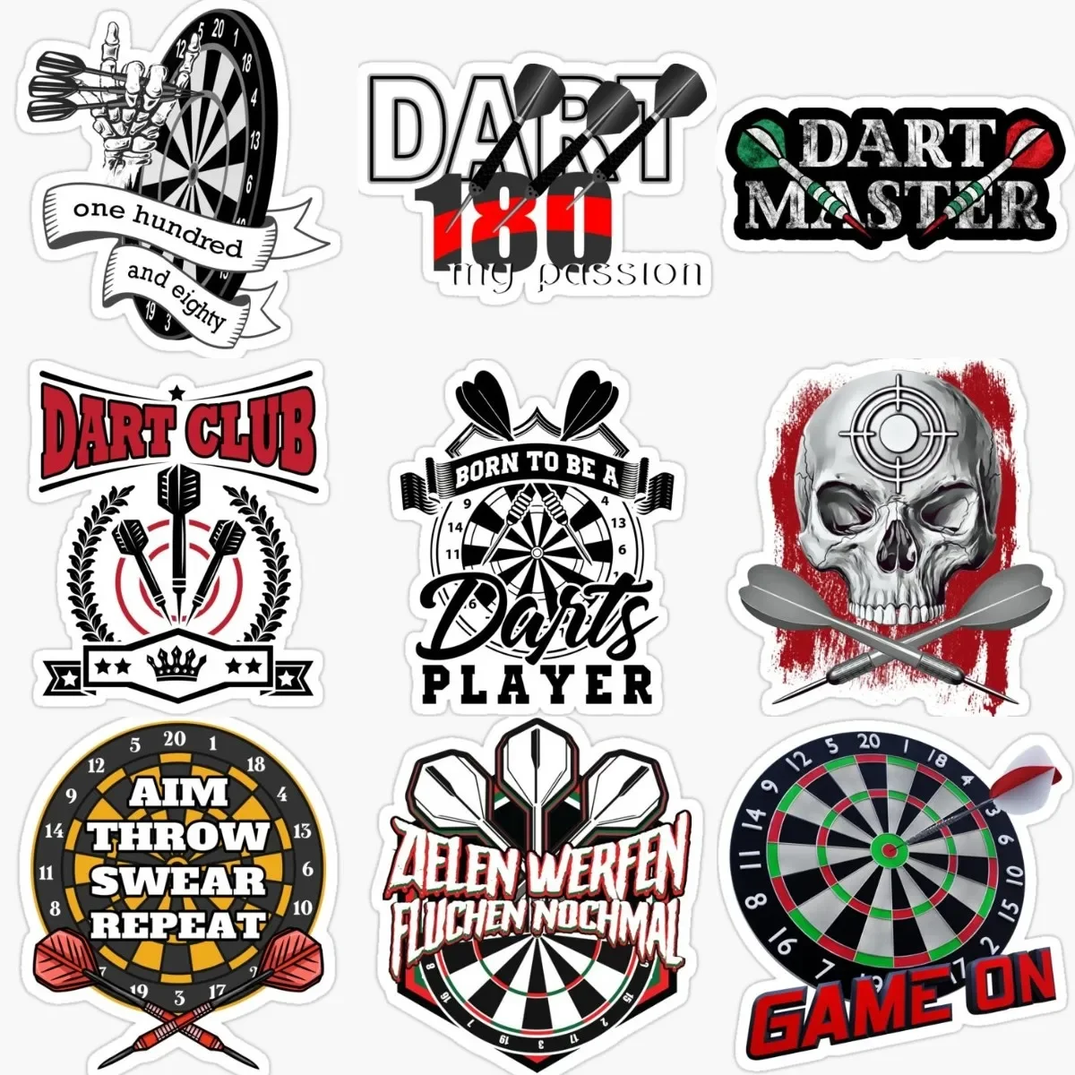

Darts Player Creative PVC Waterproof Stickers Accessories for Decorate Bicycle Wall Car Truck Bicycle Van Room Off-road