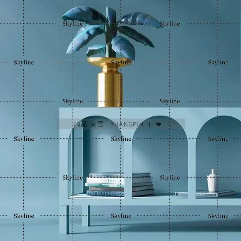 Simple Nordic Style Display Cabinet, Arch Model Room Customizable Entryway Showcase