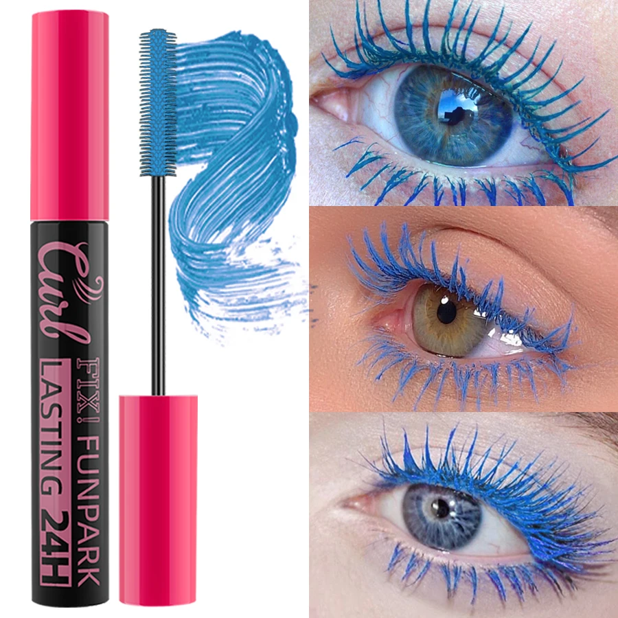 Multicolor Curling Mascara Waterproof Fast Drying Eyelashes Extension Lashes Korean Makeup Lasting White Blue Purple Mascara