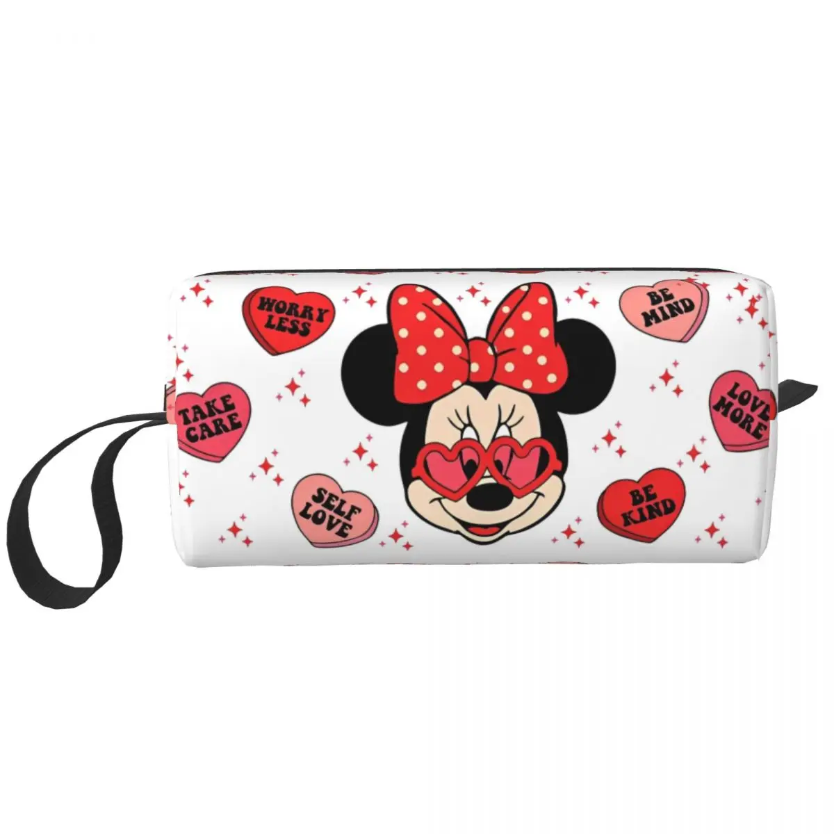 

Mickey Minnie Mouse Cartoon Cosmetic Bag for Women Makeup Bags Love Heart Travel Water Resistant Toiletry Bag Organizer Merch