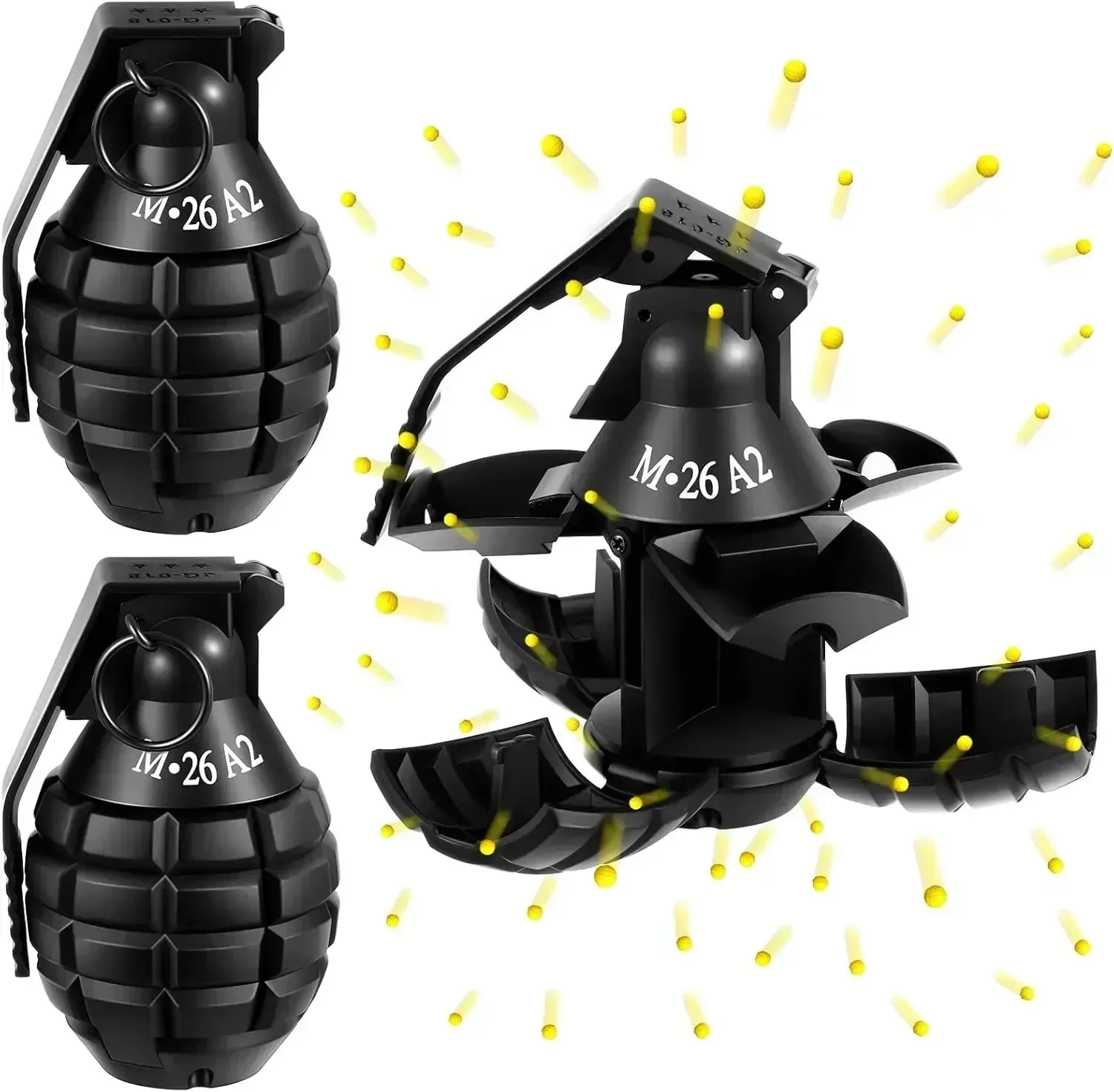 

B1/3Pcs Toy Hand Grenade For Battle Game With 20 Round Foam Ammo Model Toy