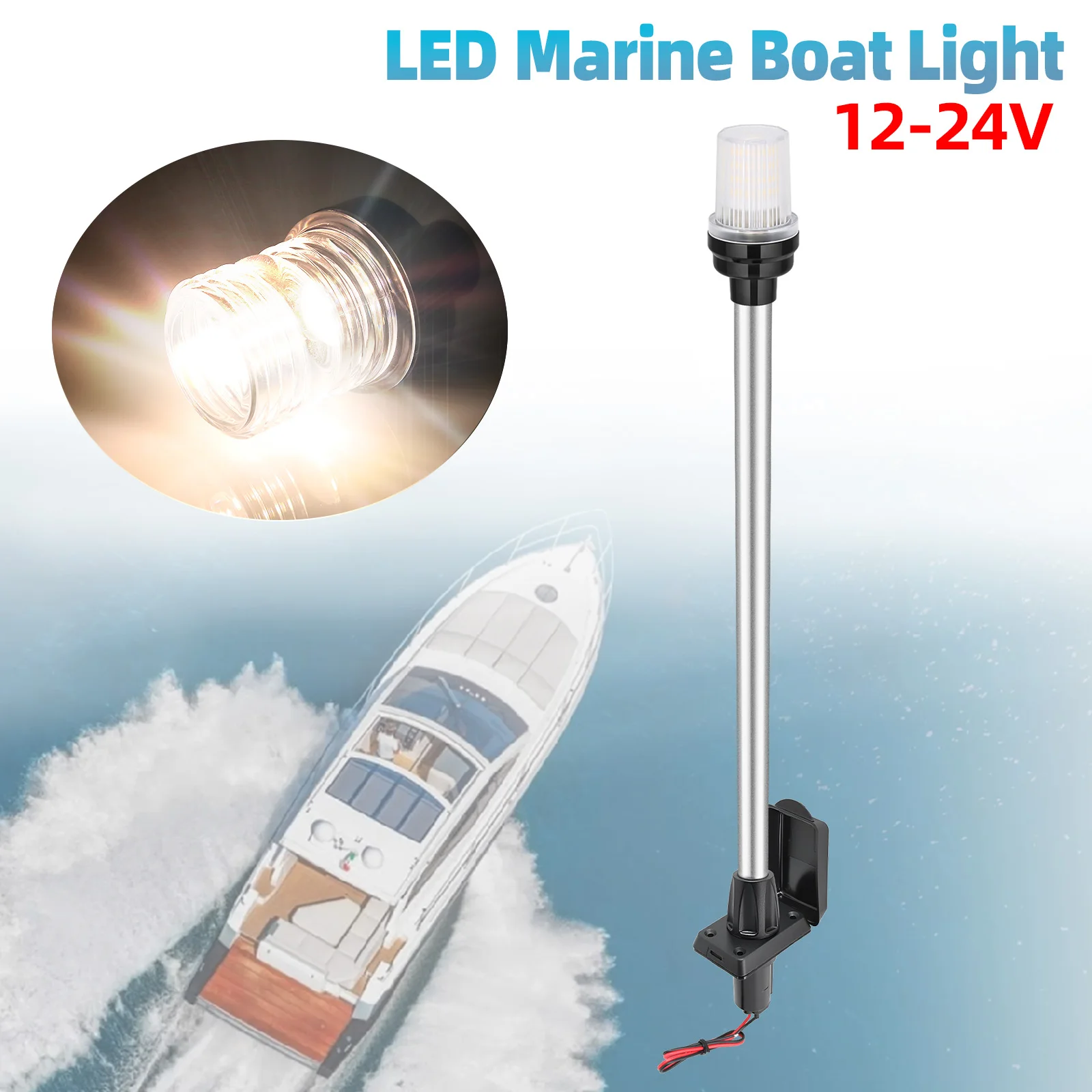 22 Zoll LED-Navigationslicht Ankerlampe Segellampe Wasserdichtes Navigations-Signalanzeigegerät für 12V-24V Marineboot Yacht – Detail 16