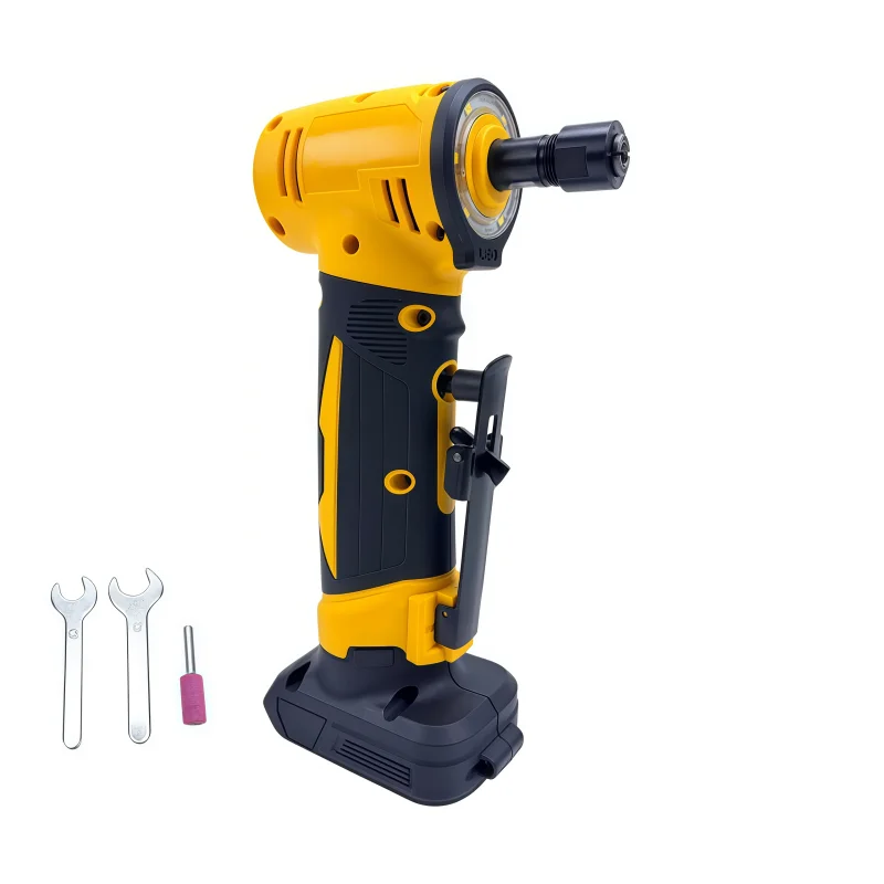 Electric Right Angle Die Grinder Brushless Cordless 4 Variable Speed for Dewalt 20V Battery Metal Grinding Polishing power tool