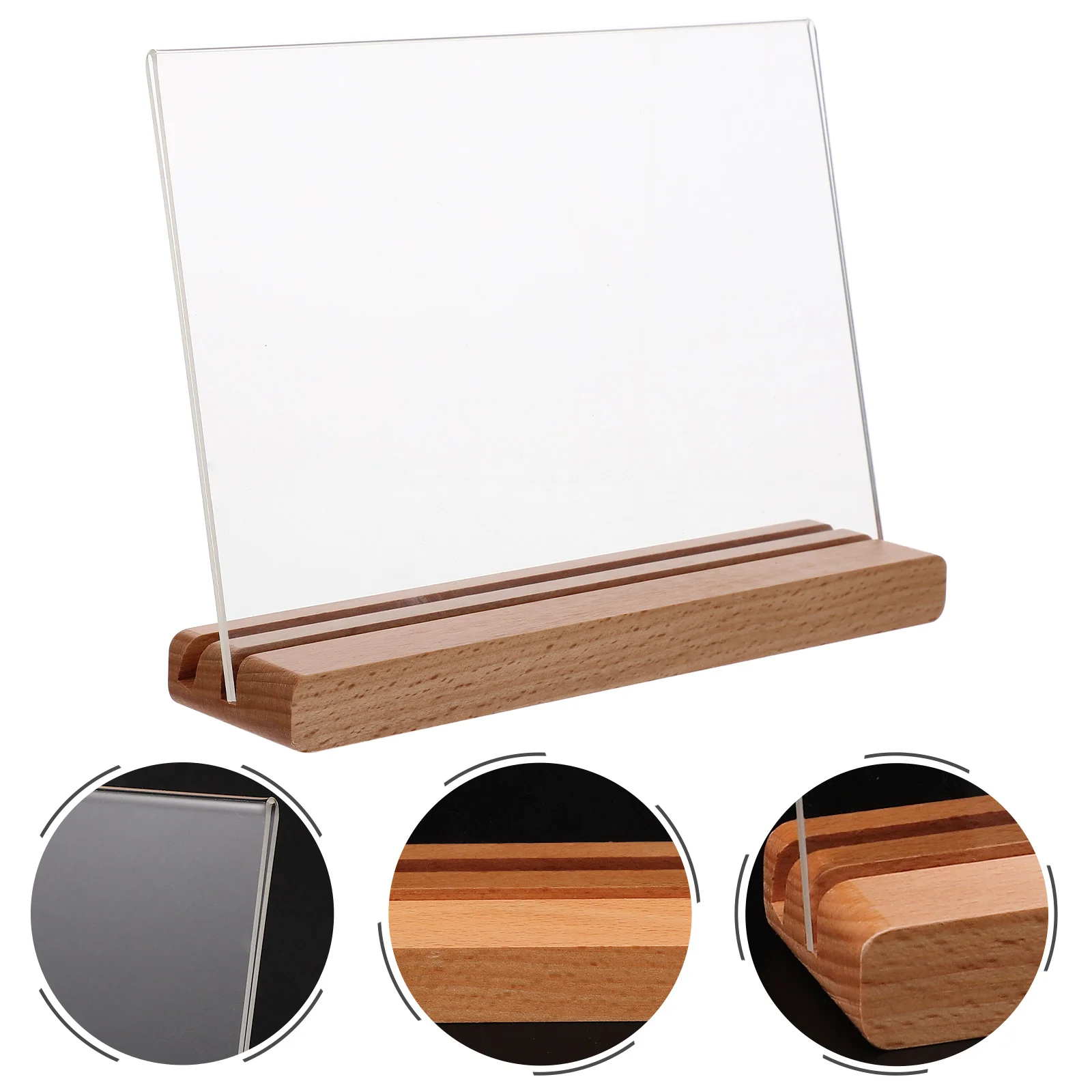 Dual Purpose Display Stand Sign Board Advertising Holder Price Rack Labels Basket Tag Acrylic Showing Office Shelf Bracket