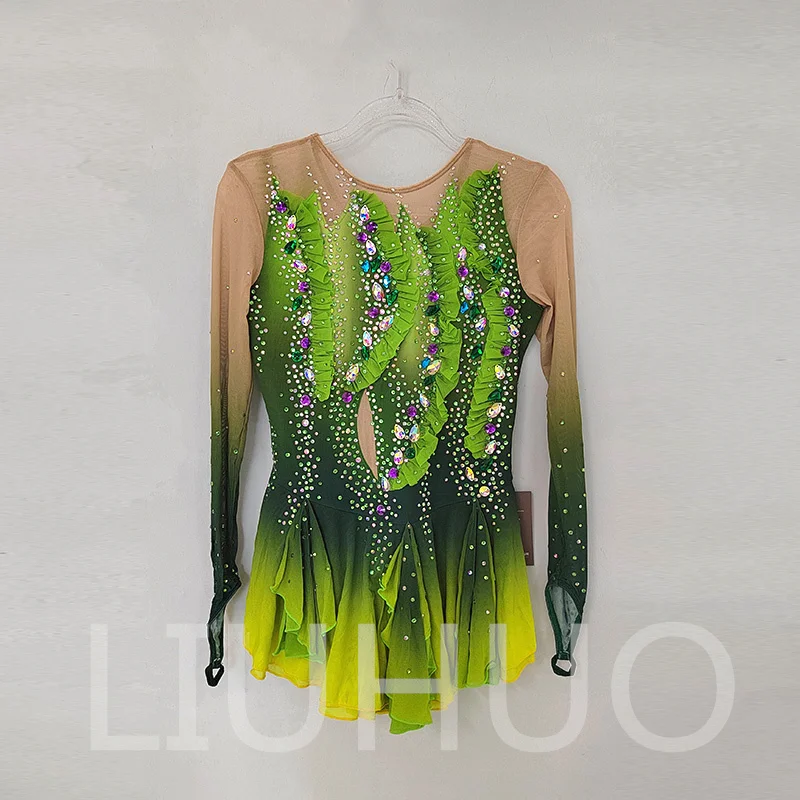 LIUHUO Ice Figure Skating Dress Girls Women Teens Stretchy Spandex Competition Wholesale