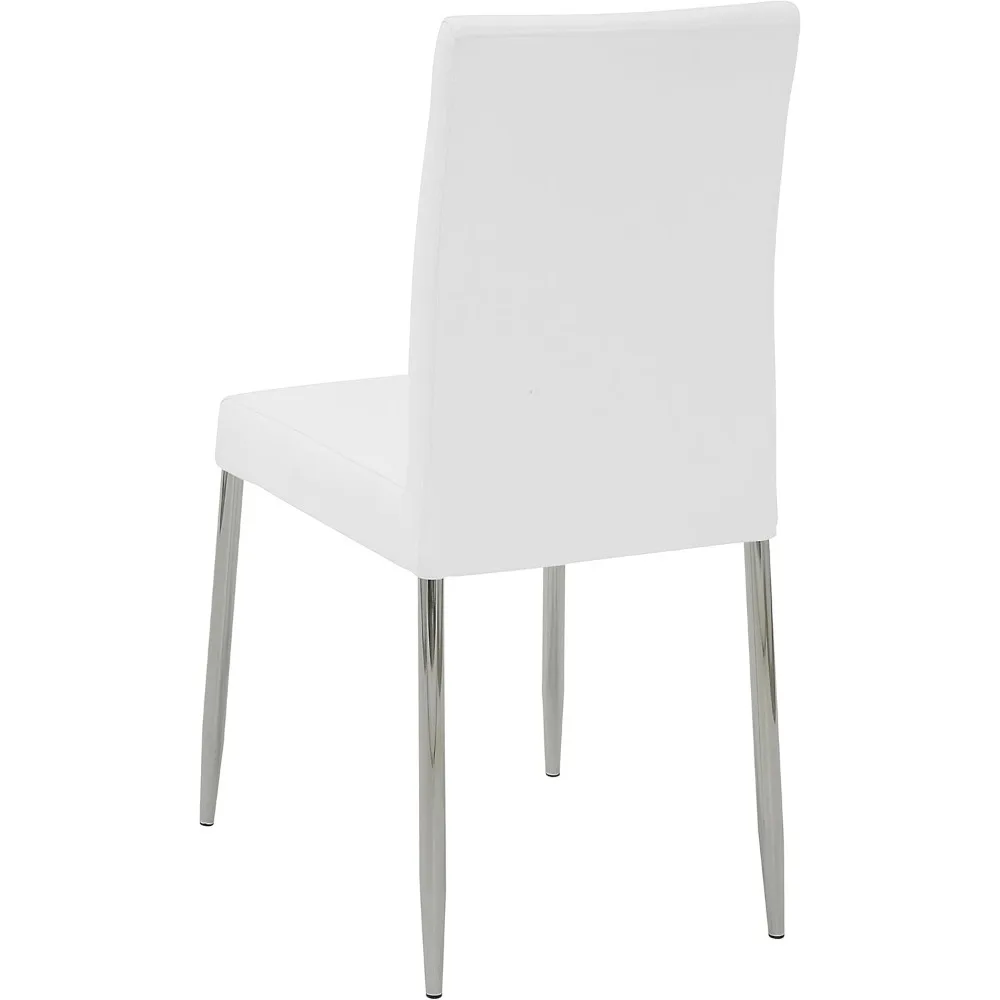 Conjunto de cadeiras sem braços estofadas em metal contemporâneo com encosto capitoné de canal, estilo moderno, perfeito para sala de estar ou área de jantar