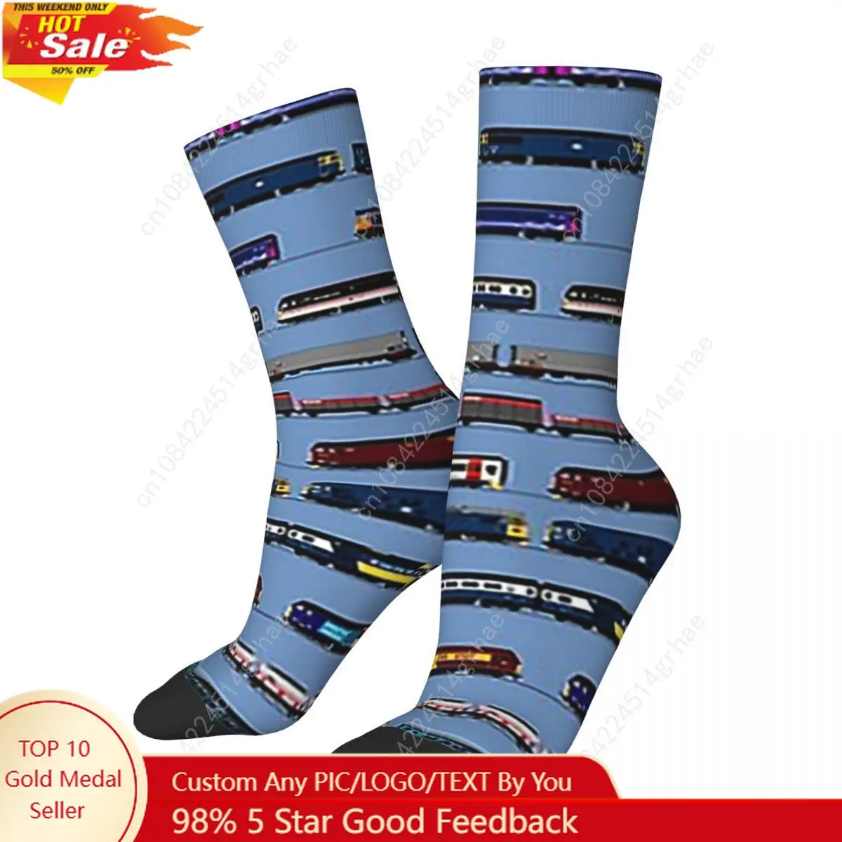 

Носки с британскими поездами, супер мягкие чулки в стиле Харадзюку, всесезонные длинные носки, аксессуары для подарков унисекс