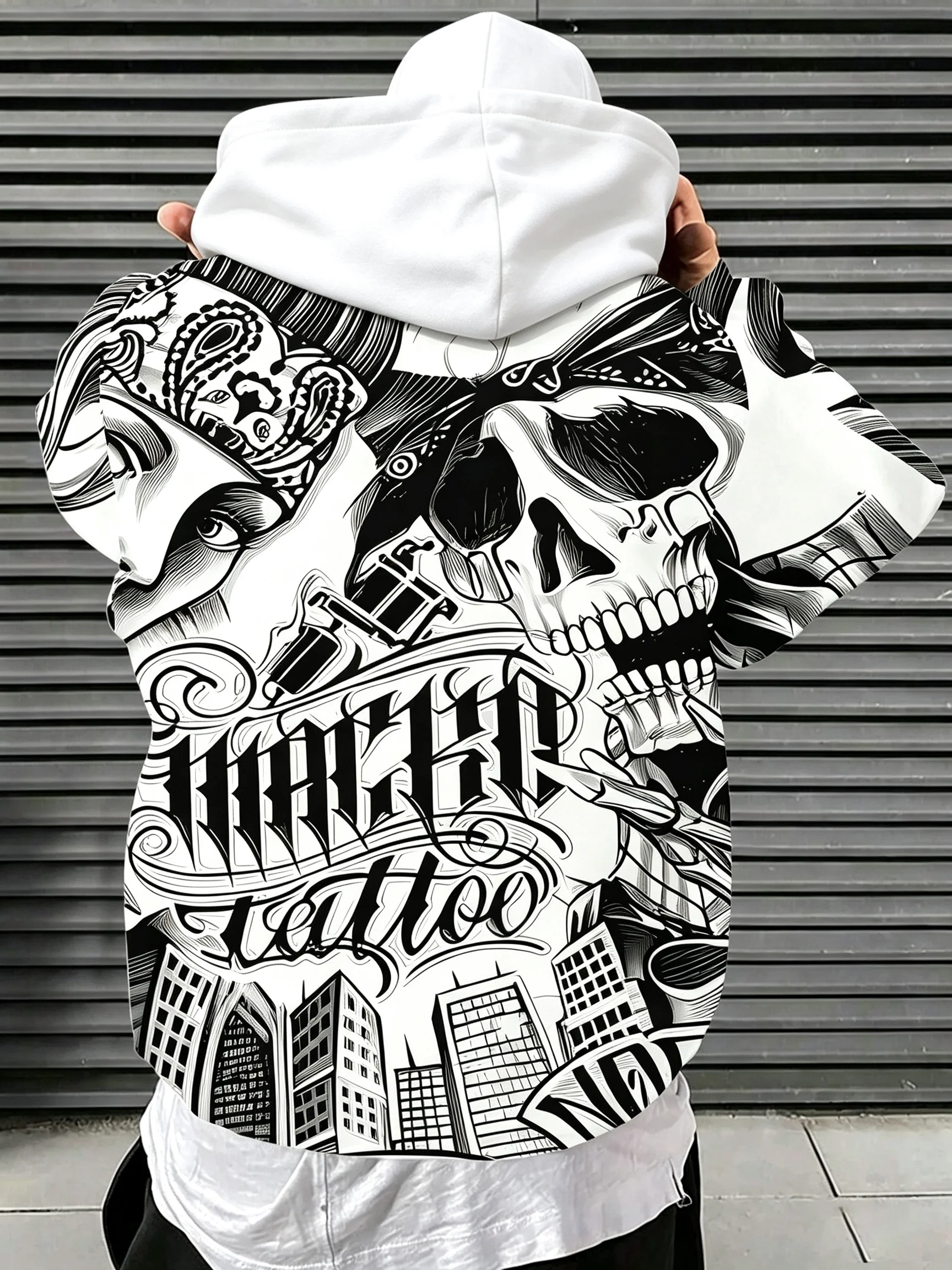 New model: men’s hooded long-sleeve loose-fitting casual printed basic sweatshirt. Perfect for young people in spring, summer, a