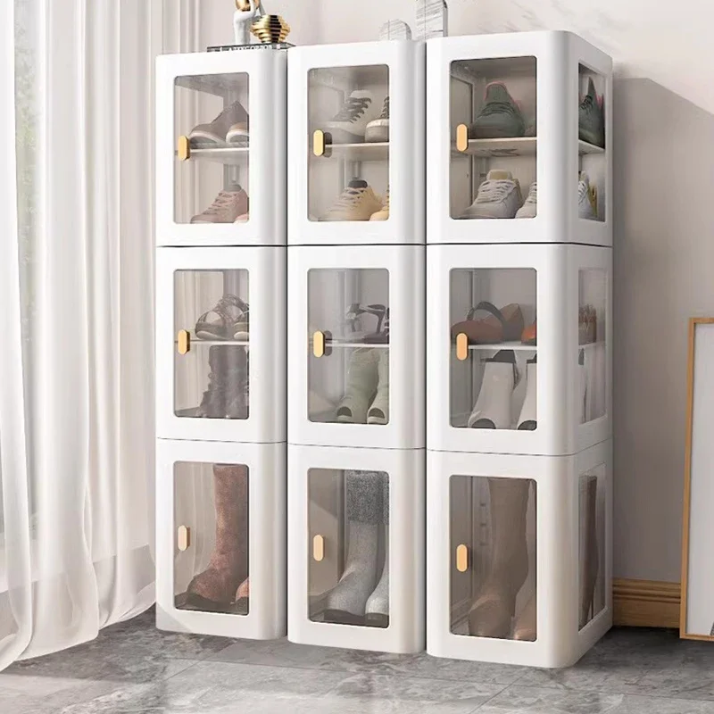 

Storage Plastic Shoe Cabinets White Crystal Shelves Rack Bedroom Shoe Cabinets Display Zapatero Organizador De Zapatos Furniture