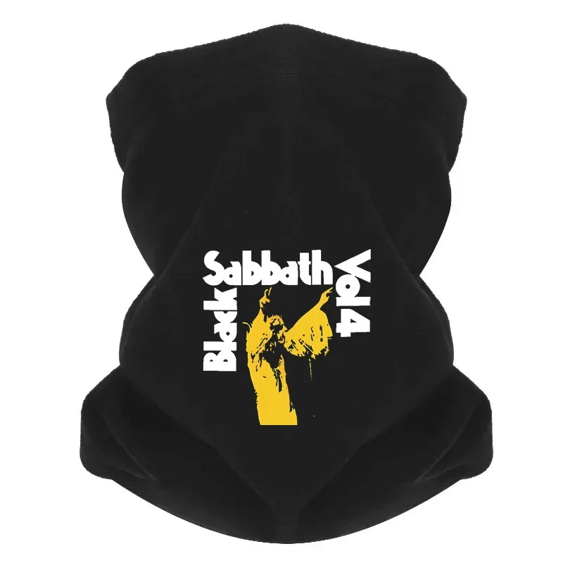 Yellow figure raises hands dark background Men Outdoor Scarf Mask Neck Gaiter Hat Women cap Headgear Windproof Keep Warm Winter