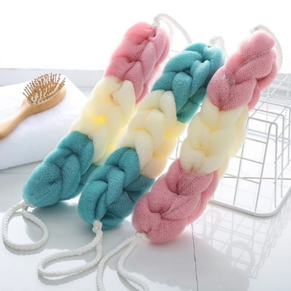 

3pcs Long Bath Strips Sponge Towel Body Scrubber Exfoliator Wash Tool PE Material Soft Flexible Long Straps Clean Dead Skin
