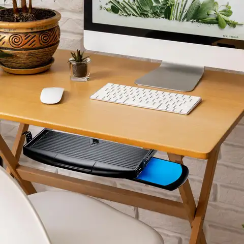 Keyboard Tray Under Desk Keyboard Organize Multipurpose Ergonomic Sliding Out Keyboard Drawer Tray for Home Office