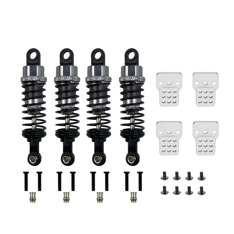 4Pcs Oil Filled Type Metal Shock Absorber With Shock Tower For WPL C14 C24 MN D90 D91 MN99 99s RC Car Adjustable Upgrade Parts