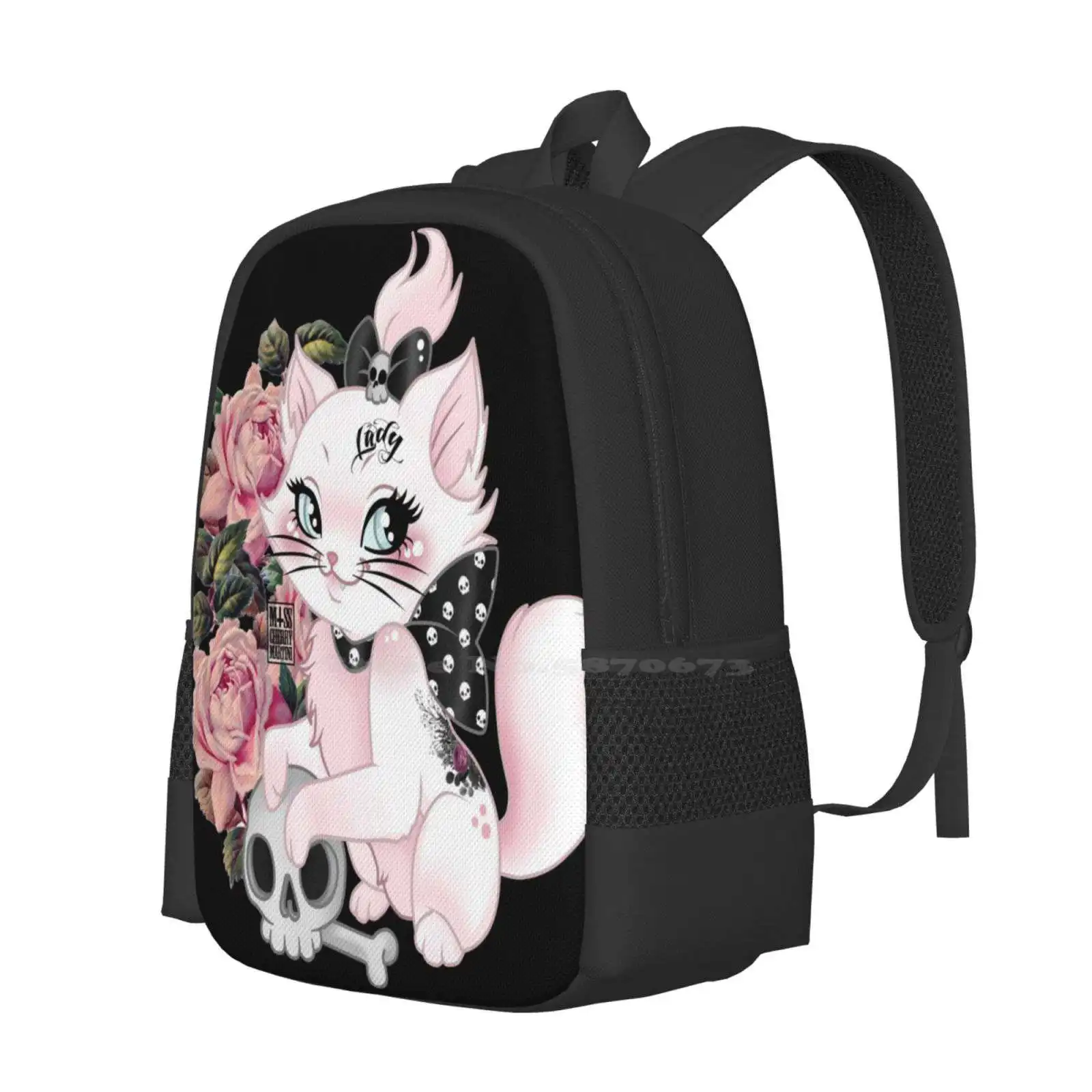 Still A Lady Hot Sale Backpack Fashion Bags Kitten Tattooed Cat Crazy Cat Lady Gothic Cat