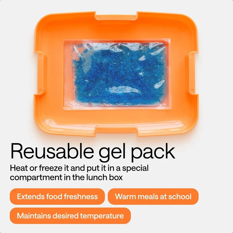 Pojemnik na lunch bento z termoizolacją na ciepłe i zimne przekąski, mikrofalowalny, z przegródkami, idealny do szkoły.