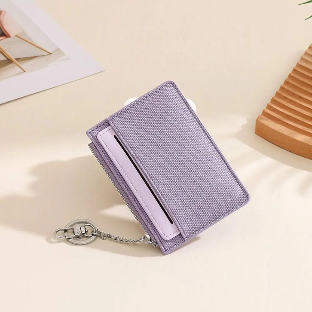 

Portable With Keychain Card Case Pu Leather Ultra Thin Mini Wallet Multi-card Slot Simple Card Holder Universal