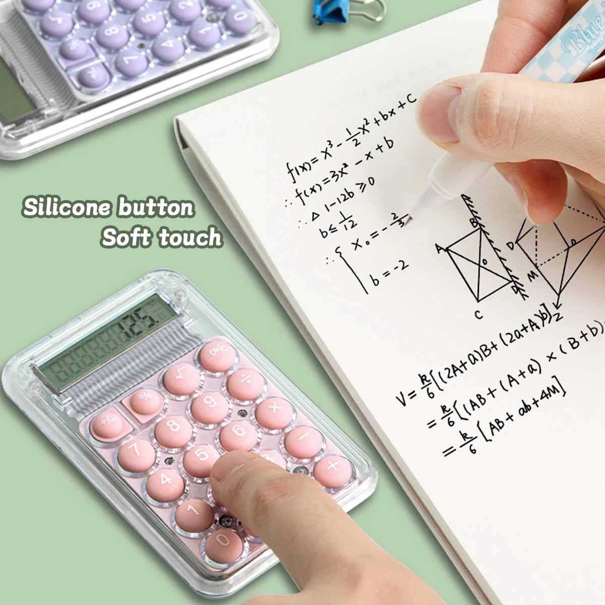 

Милый бесшумный калькулятор, мини-версия, обучающий вспомогательный портативный калькулятор, школьные принадлежности, канцелярские принадлежности для студентов/финансов