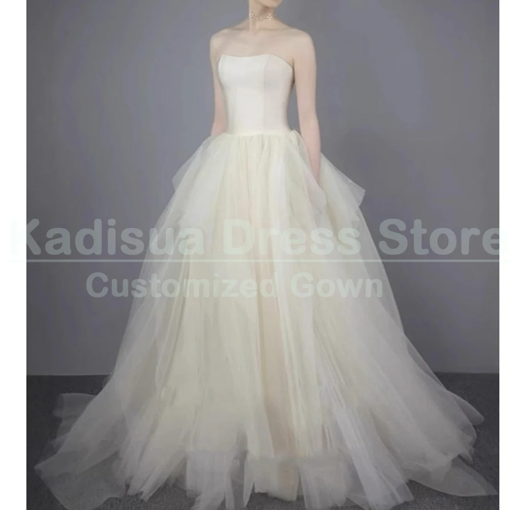 

Formal Princess Evening Dresses Elegant Puff Tulle Strapless Sleeveless A-Line Gowns Special Occasion Pleat Dress Vestidos 2025