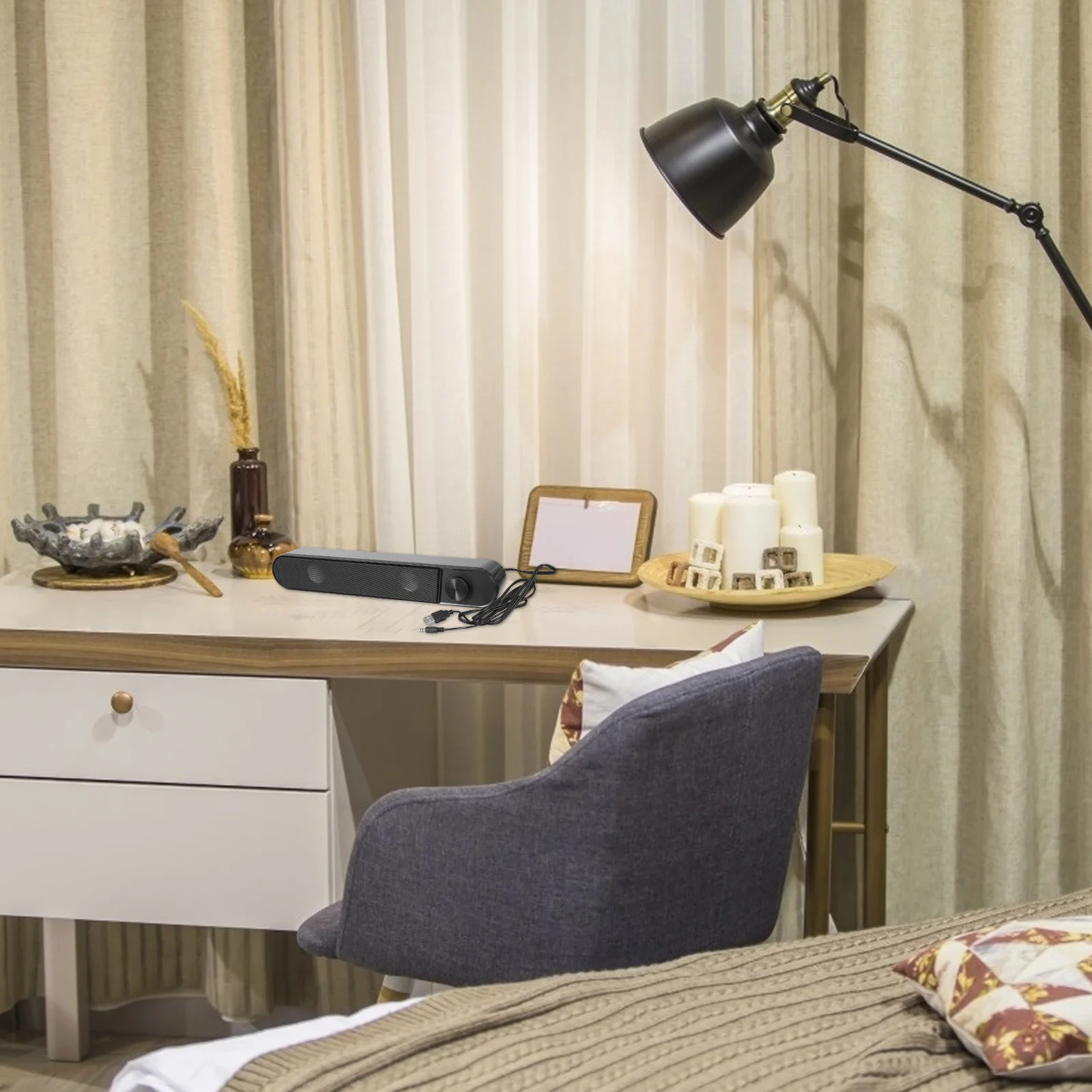 

Wireless 5.0 Soundbar with Dual Speakers and Bass Diaphragm Dsp Technology Aux in Portable Stereo Sound Box for