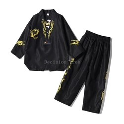 2024 cotton taekwondo uniform black coach uniform summer adult children training uniform show competitive uniform 2 piece set