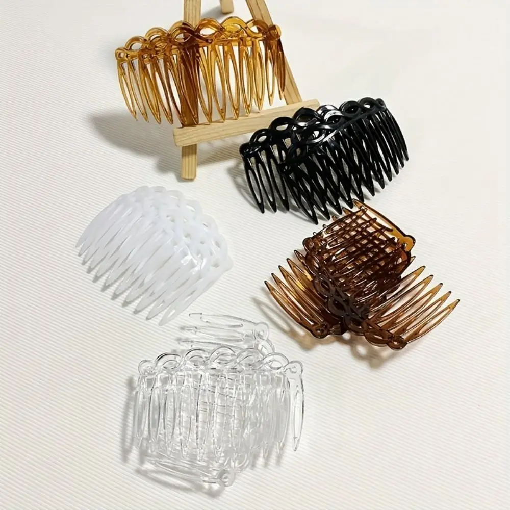 Portable 11 Teeth Simple Hair Clip Combs Plastic Versatile Inserted Combs Durable French Vintage Weaving Hairpins Girls