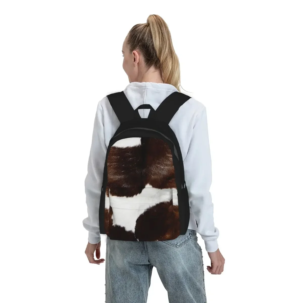 Rustic Ranch Cow Print Backpack Boys Girls BookBag Kids School Bag Laptop Shoulder Bags for Men Women