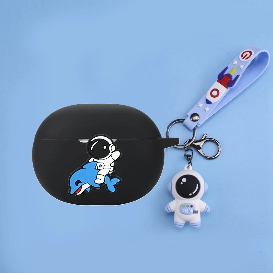 Funny astronaut case For SoundPEATS POP Clip2/UU2/ Q3 Pro/ Air5 PRO/Air5 Pro Plus/Air5 Lite Case Silicone Earphone cover