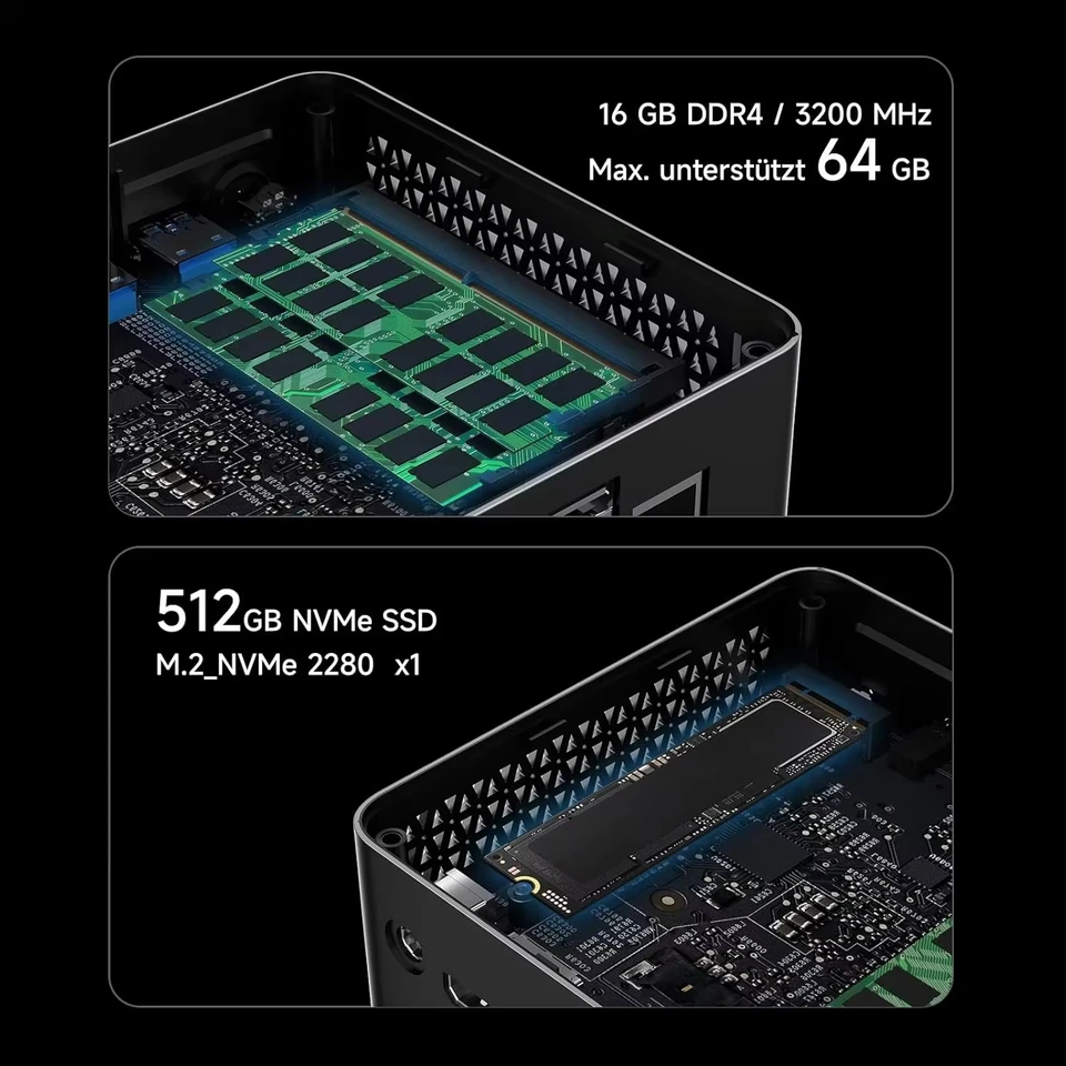 Mini PC BMAX B5 A Pro, AMD Ryzen 7 5825U, 16GB RAM DDR4, 512GB SSD