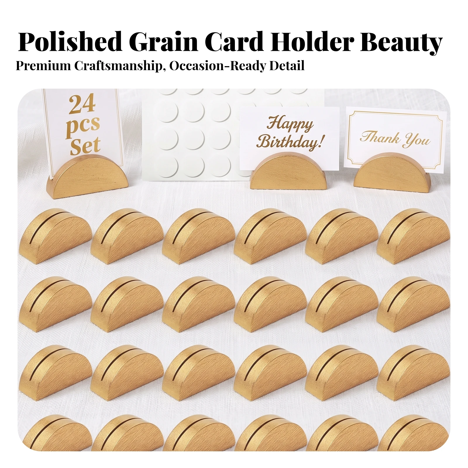 24 Pieces Wooden Card Holder with Slot Compact Wooden Card Holder Sturdy Long-Lasting for Wedding Planners, Weddings