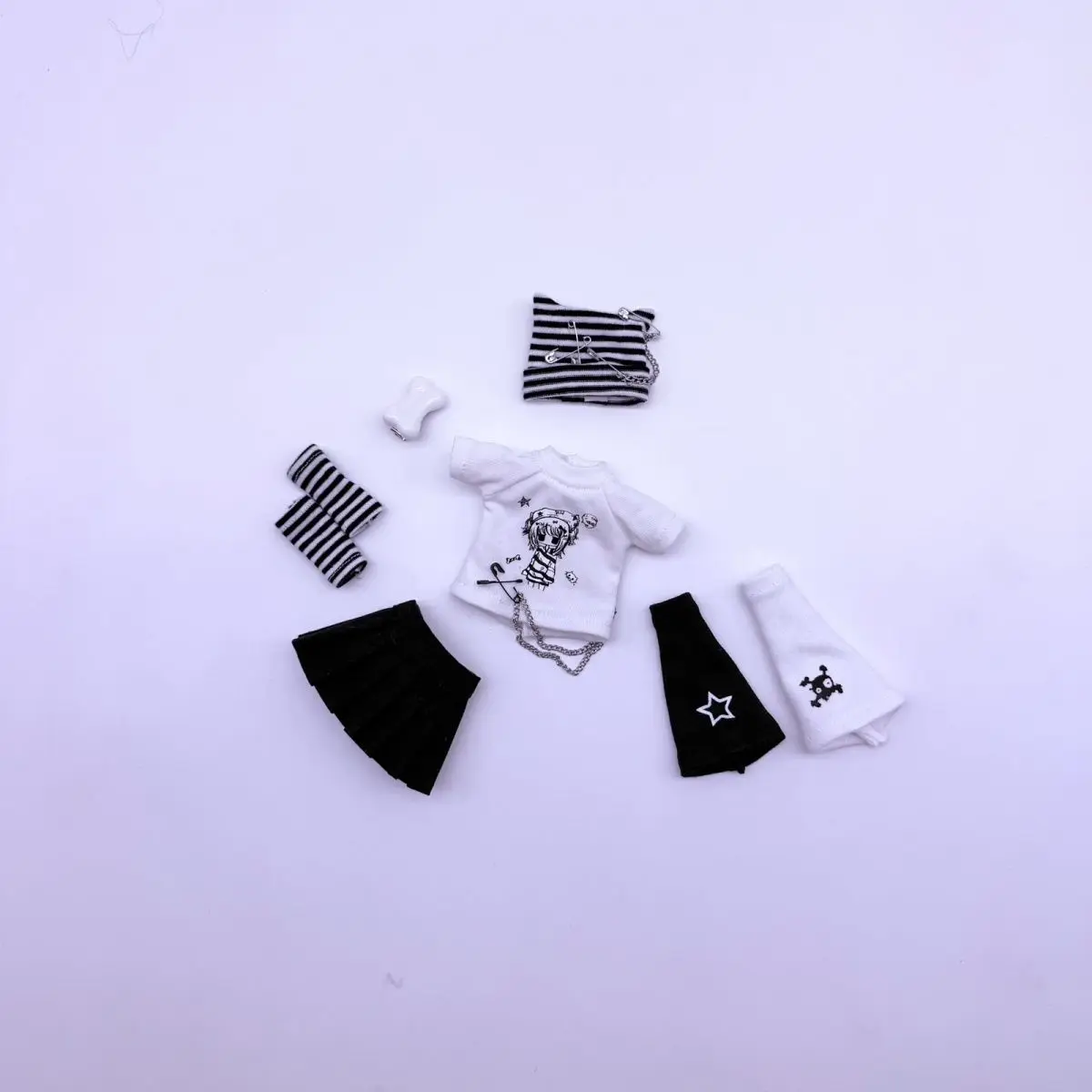 1/6 Doll's Clothes Suit Hat+top+skirt+leg Covers+protective Gloves for Azone Ob22 Doll Toys Dress Up Play House Doll Accessories