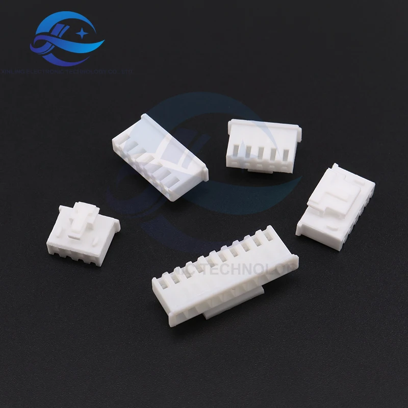 50pcs XHB rubber shell with locking male shell pitch 2.54mm connector 2/3/4/5/6/8-10P Plug terminal wire connector