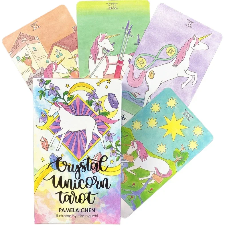 High Quality Crystal Unicorn Tarot Cards Family Holiday Party Playing Cards Deck Tarot Card Board Games