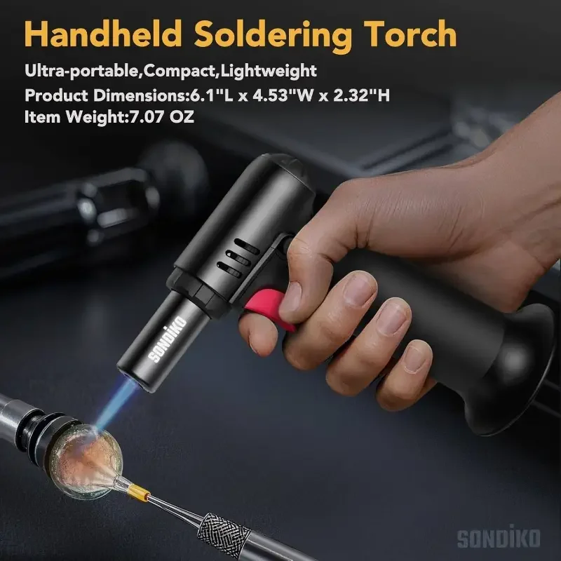 Butane Gas Lighter Rechargeable Adjustable Flame Lighter Chef Cooking Blowtorch Outdoor Windproof BBQ Ignition Picnic Accessorie
