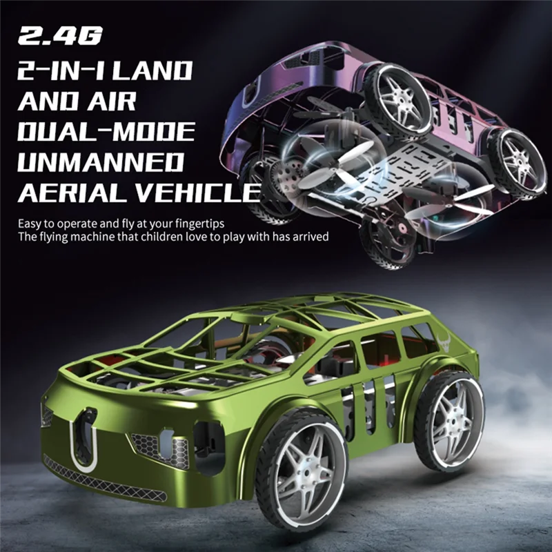 Kinderen Geschenken RC Afstandsbediening Auto 2 In 1 Lucht Grond Vliegende Auto 2.4Ghz RC Quadcopter Dual Mode Elektrisch Voertuig