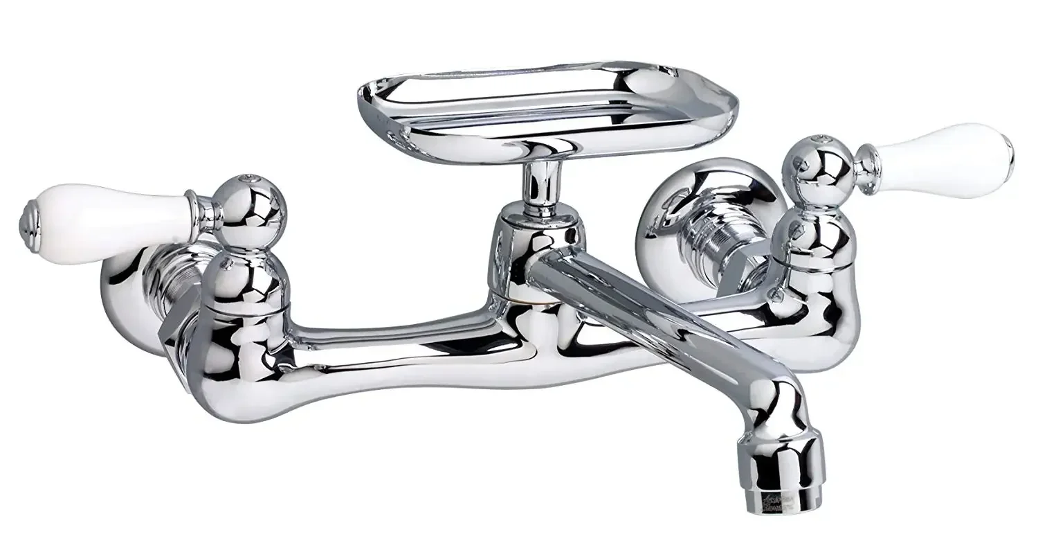 Wall-mounted concealed faucet vintage in-wall faucet double handle golden bathtub basin hot and cold water faucet outlet