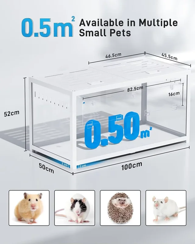 Hamster Cage 3.0 Metal Large Stackable Stable Top Access Easy Assembly Solid Indoor 120L X 60W X 62H Dwarf Syrian