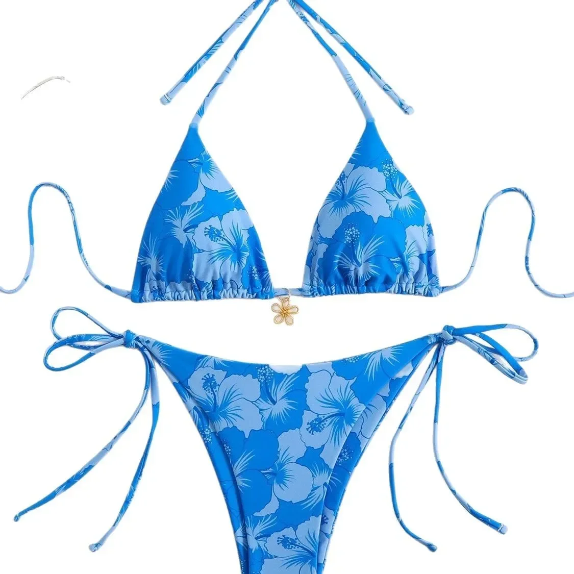 Neuer 2025, Bikini-Badeanzug für Damen, bedruckt, überkreuzter Ausschnitt, trägerlos, Independent Station, Marke, keine (AE-Lagerbestand), Herkunft China