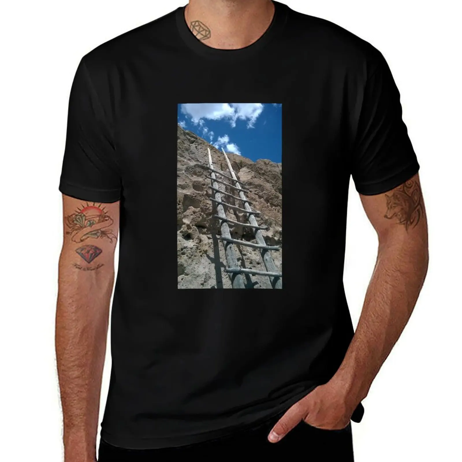 Ladder to the Sky, Bandelier National Monument T-Shirt Vintage Style Printed Top T-Shirt