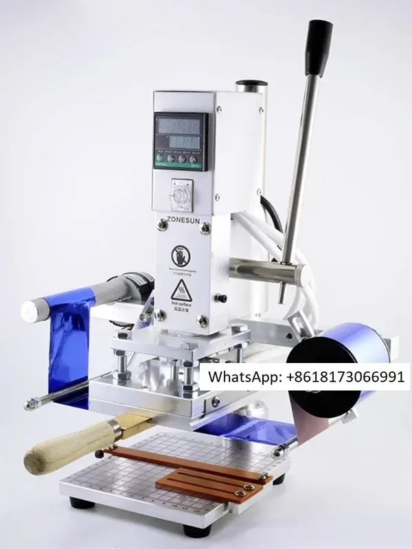 

Small manual hot stamping machine, leather hot pressing and embossing , paper PU wood branding and embossing machine