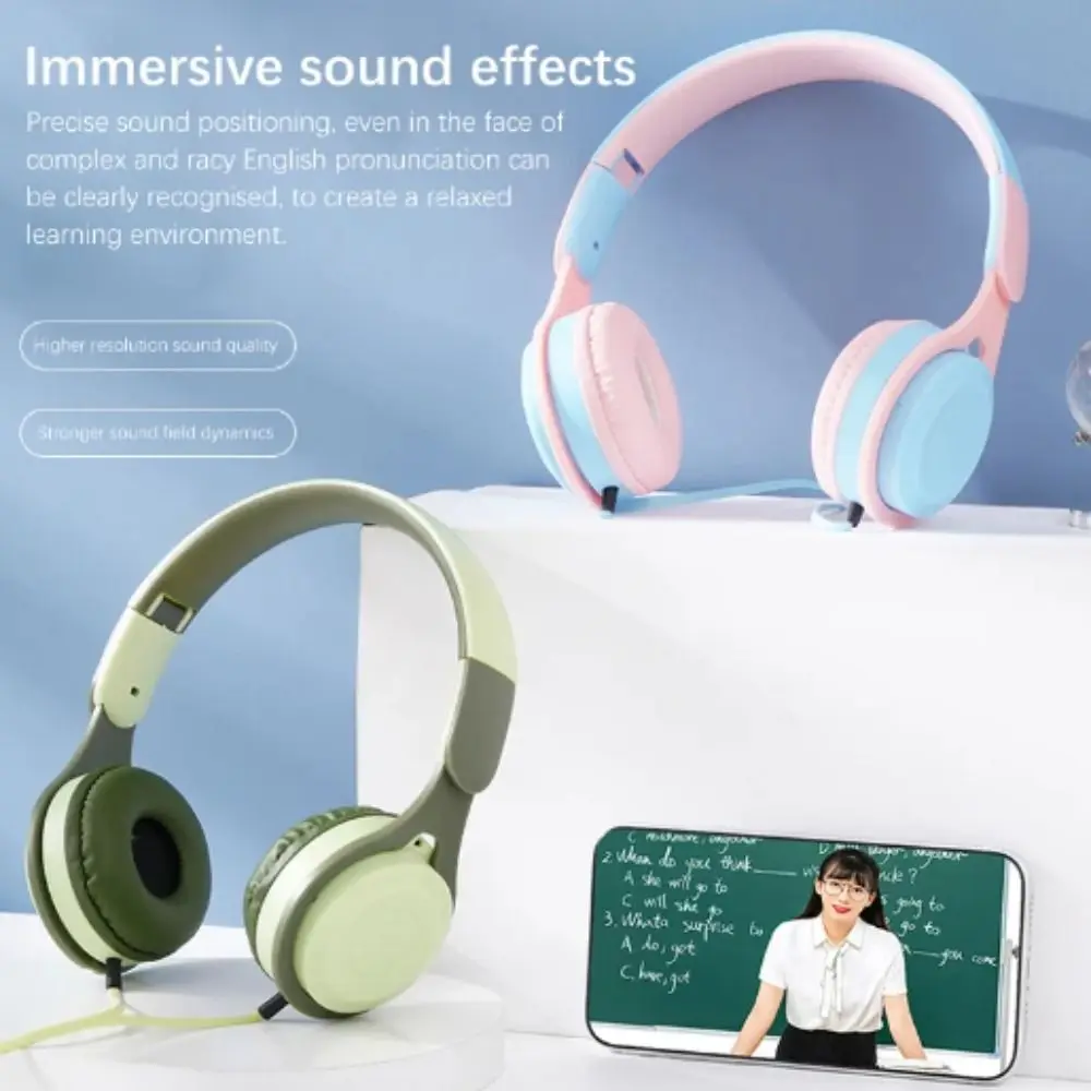 

Wired Headworn Wired Headset Headworn Universal Cellular Wired Headset New Folding Style Wired Headworn Earphones Computer