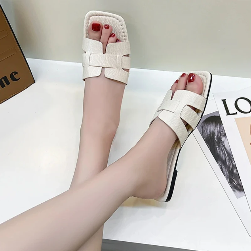Summer New Women's Slippers Fashion Sexy Design Slides Woman Shoes Outdoor Flat Bottom Non-slip Open Toe Beach Women's Sandals