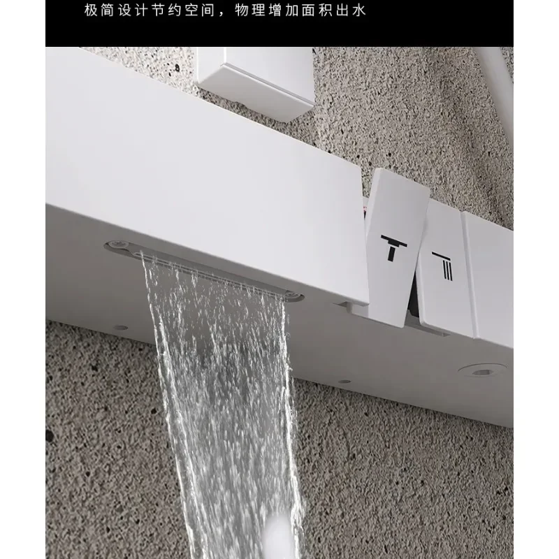 Bath Shower Set Constant Temperature All Copper Minimalist Feature Lifting Belt Storage Platform